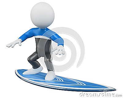 3D Surfer - Surfing Stock Photo