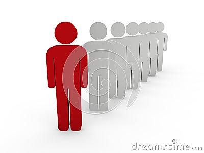 3d team leader boss company Stock Photo