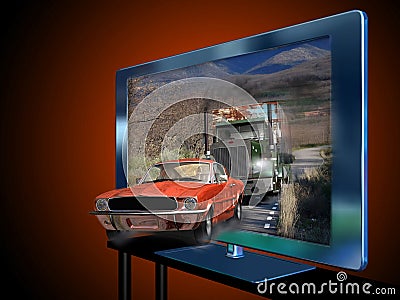 3D and 4k television Stock Photo