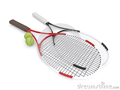 3d tennis rackets Stock Photo