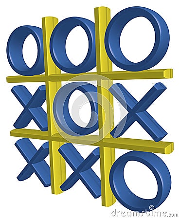 3D Tic Tac Toe #1 Vector Illustration