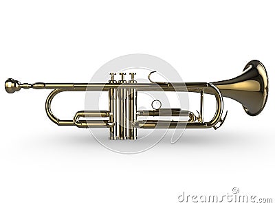 3d Trumpet Cartoon Illustration