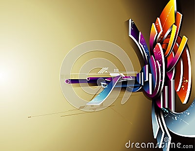 3d vector abstract composition Vector Illustration