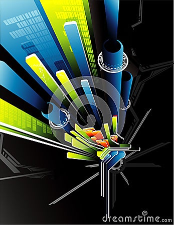 3d vector abstract composition Vector Illustration
