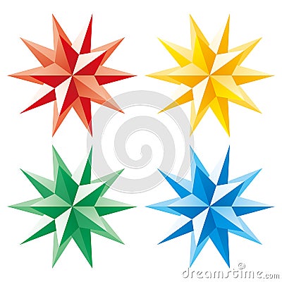 3d vector shining star Vector Illustration