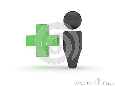 3d web icon - Add contact Stock Photo