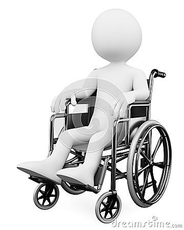 3D white people. Handicapped Stock Photo