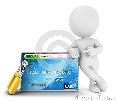 3d white people secure payment Stock Photo