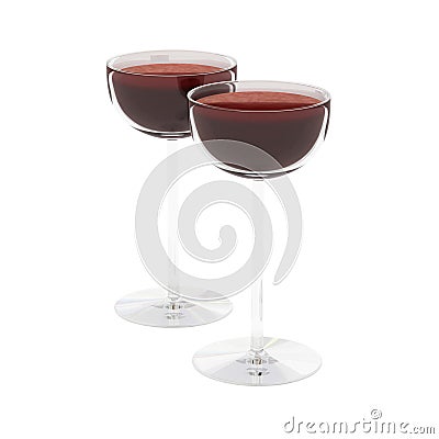 3D wineglass isolated on white. Stock Photo