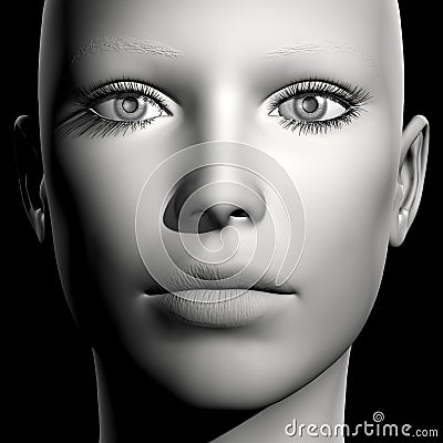 3D woman portrait Stock Photo