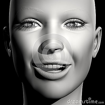 3D woman portrait Stock Photo