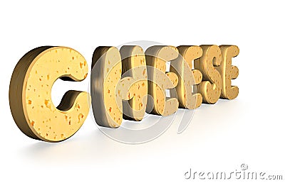 3d word Cheese Stock Photo