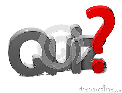 3D Word Quiz on white background Stock Photo