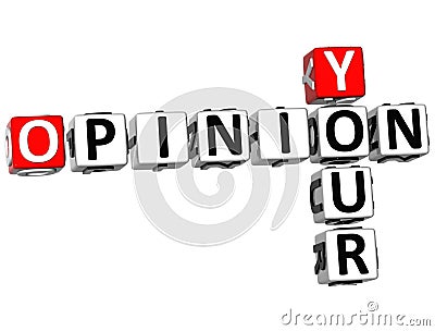 3D Your Opinion Crossword Stock Photo