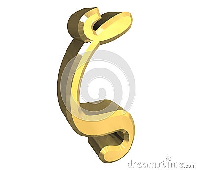 3D Zeta symbol in gold Stock Photo