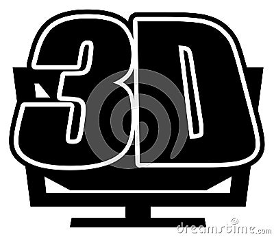 3DTV Icon Vector Illustration