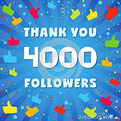 4 000 thanks post Vector Illustration