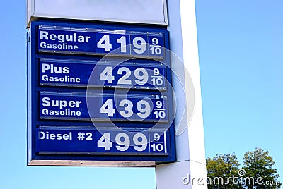 $4 Gas Prices Stock Photo