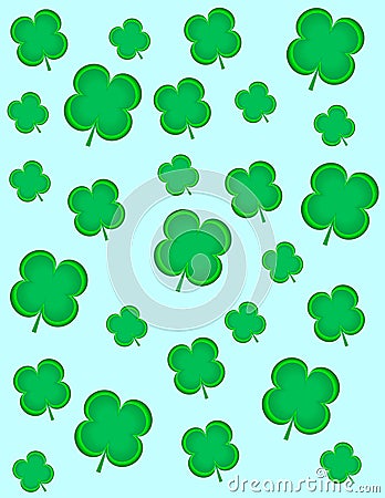 4 Leaf Clovers Vector Illustration