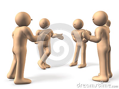 4 people are eager to discuss. Stock Photo