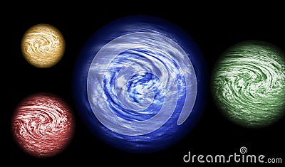 4 planets Stock Photo