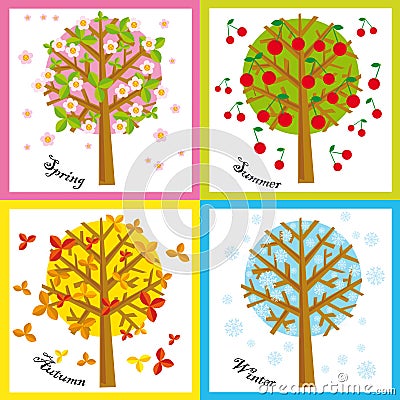 4 seasons Stock Photo