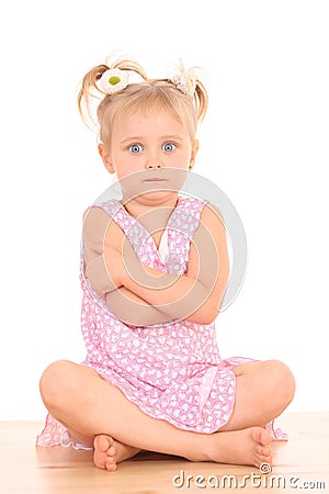 4 years old angry girl Stock Photo