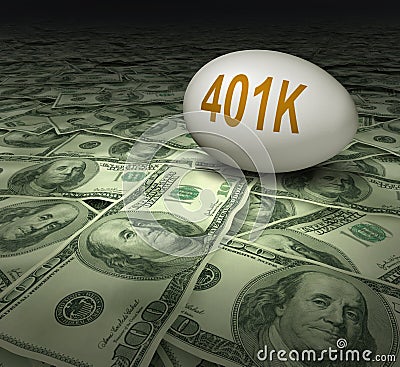 401k retirement savings dollars financial Stock Photo