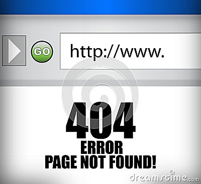 404 error page not found browser illustration Cartoon Illustration