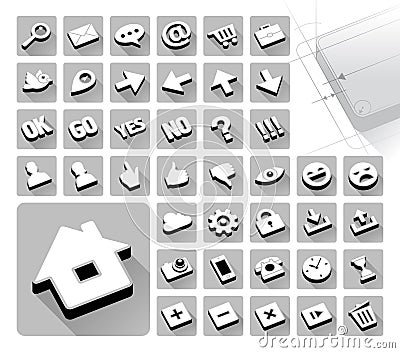42 web icons set Vector Illustration