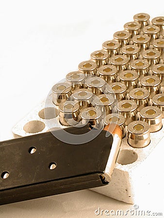 45APC ammo and clip Stock Photo