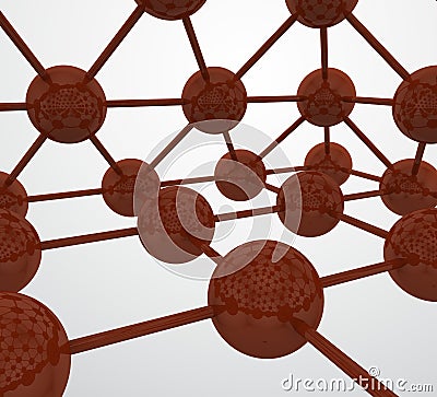 4D network spheres Stock Photo