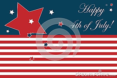 4th of July card Vector Illustration