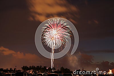 Fireworks exploding in sky Stock Photo