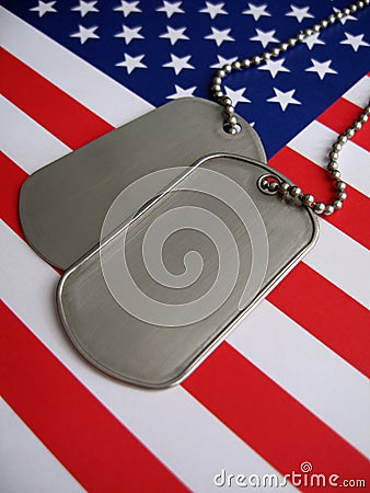 4th July Dog Tags Stock Photo