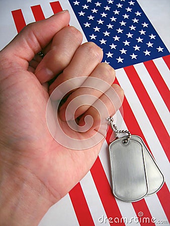 4th July Dog Tags Stock Photo