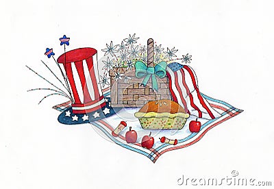 4th of July Picnic Stock Photo