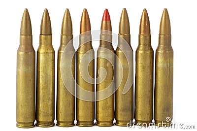 5.56 mm shells Stock Photo