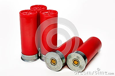 5 Shotgun Shells Stock Photo