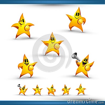 5 Star Character Icon Set Stock Photo