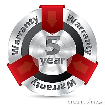 5 year warranty badge design Vector Illustration