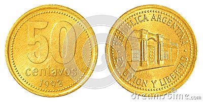 50 argentinian peso centavos coin Stock Photo