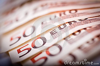 50 Euro Bills Stock Photo