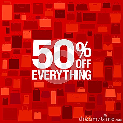 50 percent off sale background. Vector Illustration