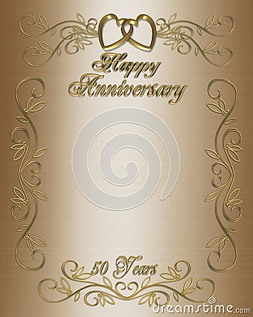 50th Anniversary Invitation Border Stock Photo