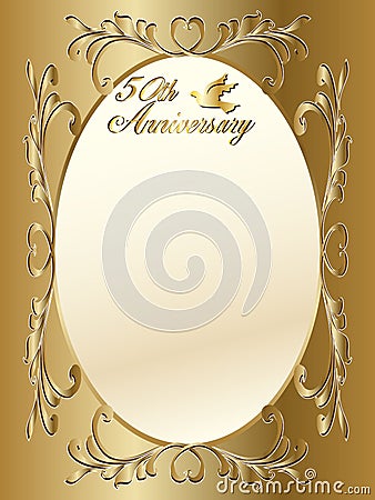 50th wedding anniversary border Stock Photo