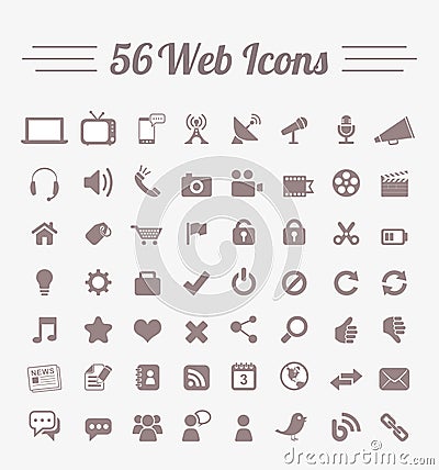 56 Web Icons Vector Illustration