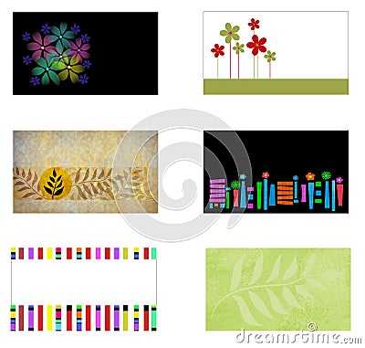 6 Business cards with copyspace Stock Photo