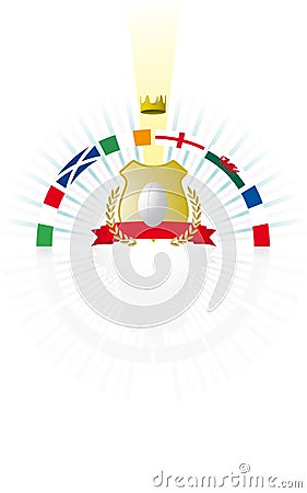 6 Nations Rugby Emblem Vector Illustration