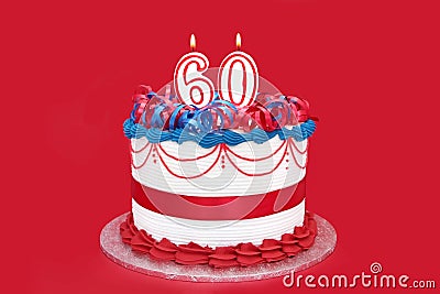 60th Cake Stock Photo